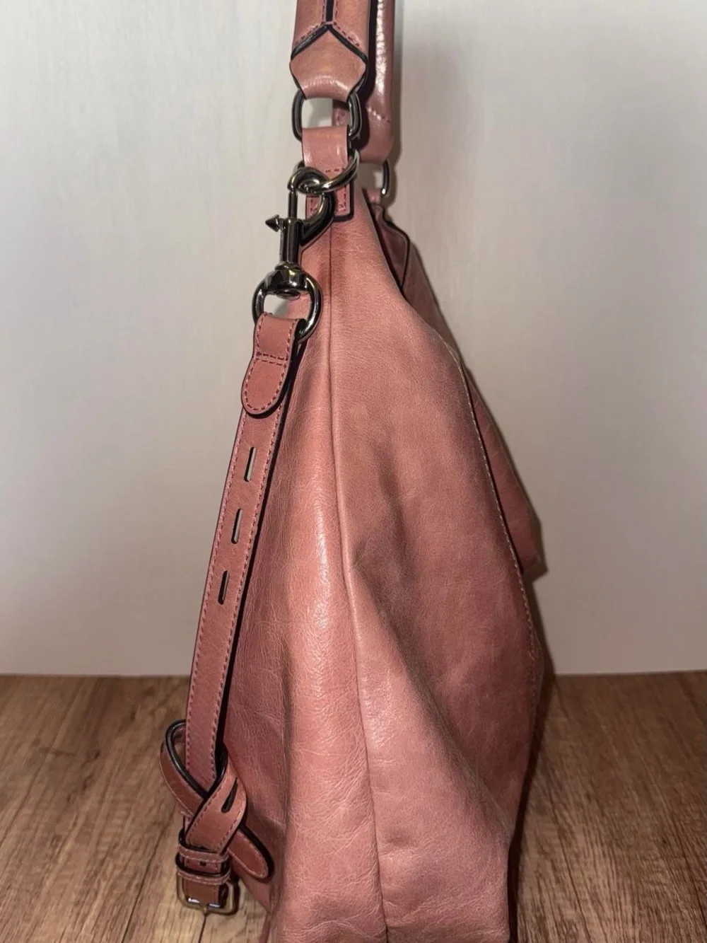 Rebecca Minkoff Rose Mauve Leather Hobo Shoulder Bag